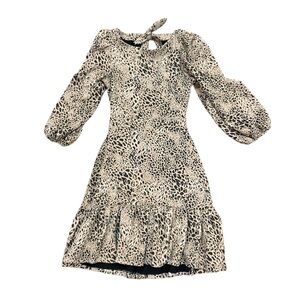 Maeve by Anthropologie Size 4 Knit Cut Out Back Leopard Print Mini Dress NWT